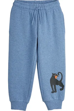 Mini Rodini Panther Sp Melange Sweatpants Bottoms Sweatpants Blue