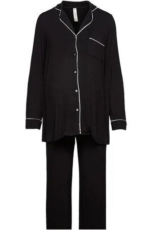 Lindex Maternity Soft Piping Pj Jerse Pyjamas Nattøj Black