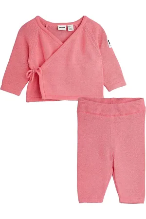 Mini Rodini Fine Knit Baby Kit Sets Sets With Short-sleeved T-shirt Pink