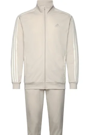 adidas Sportswear Basic 3S Tricot Tracksuit Sport Sweatshirts & Hoodies Tracksuits - Sets Beige