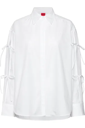 HUGO BOSS Evangelina Tops Blouses Long-sleeved White