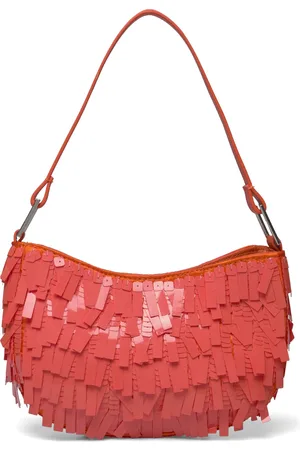 MANGO Fringed Shoulder Bag Bags Top Handle Bags Orange