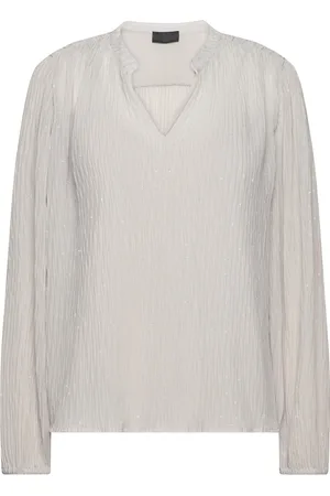 Levete Room Lr-Emma Tops Blouses Long-sleeved Beige
