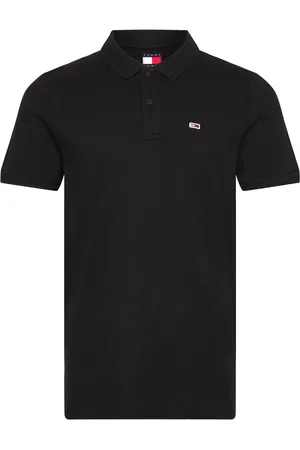 Tommy Hilfiger Tjm Slim Placket Polo Ext Tops Polos Short-sleeved Black