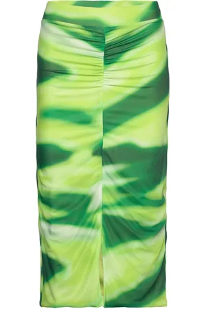 BZR Mela Dini Skirt Knælang Nederdel Green