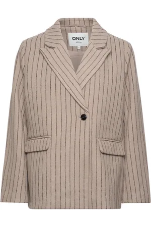 ONLY Onlhallie L/S Pinstripe Blazer Cc Tlr Blazers Double Breasted Blazers Grey
