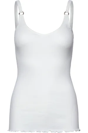 Rosemunde Organic Strap Top Tops T-shirts & Tops Sleeveless White