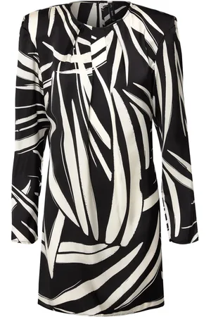 MANGO Printed Short Dress Kort Kjole Black
