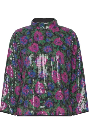 Y.A.S Livo 3/4 Sequin Top S. Tops Blouses Long-sleeved Multi/patterned