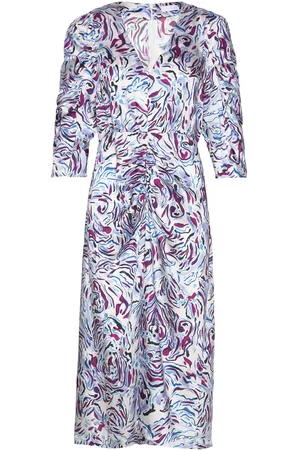 2nd Day 2Nd Antoinette - Drapy Twill Print Knælang Kjole Blue