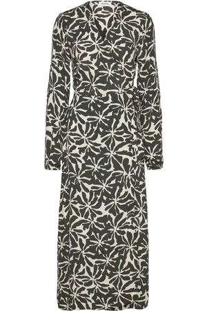 Modstrom Fernmd Print Wrap Dress Maxikjole Festkjole Green