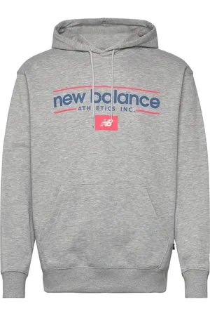 New Balance Relaxed Linear Athletics Hoodie Sport Sport Clothing Sport Sweatshirts & Hoodies Grey