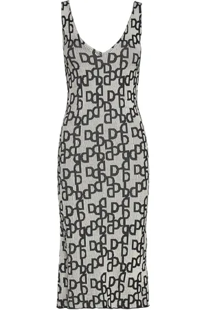 DAY Birger et Mikkelsen Mischa - Graphic Jacquard Knælang Kjole Grey