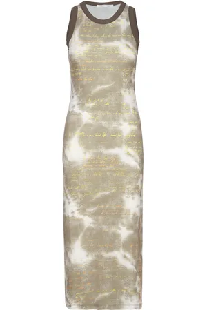 WoodWood Lola Printed Dress Knælang Kjole Khaki Green
