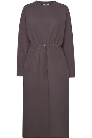Esmé Studios Esgrace Ls Midi Dress Knælang Kjole Grey
