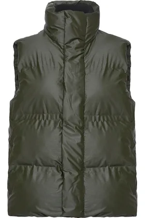 Rains Bator Puffer Vest W3T2 Designers Vests Khaki Green