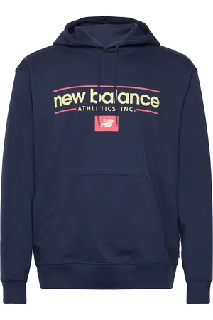 New Balance Relaxed Linear Athletics Hoodie Sport Sport Clothing Sport Sweatshirts & Hoodies Navy
