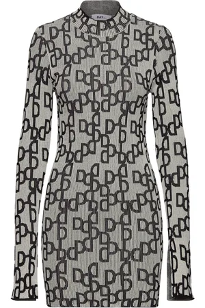 DAY Birger et Mikkelsen Corina - Graphic Jacquard Kort Kjole Grey