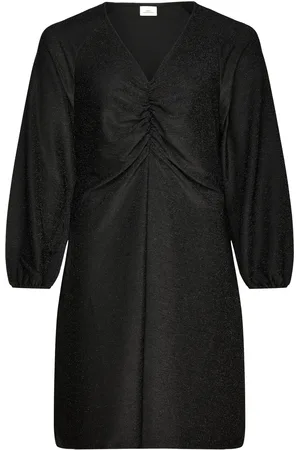 ONLY Carrich L/S Glitter V-Neck Dress Jrs Kort Kjole Black