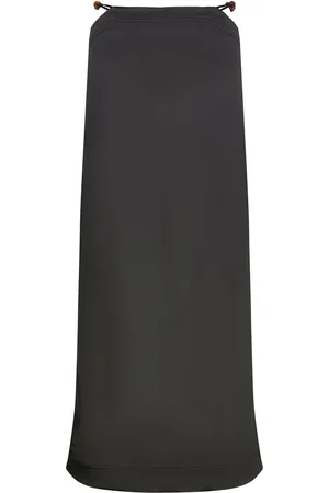 Ganni Double Satin Maxi Skirt Knælang Kjole Black