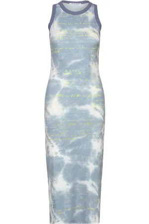 WoodWood Lola Printed Dress Knælang Kjole Blue