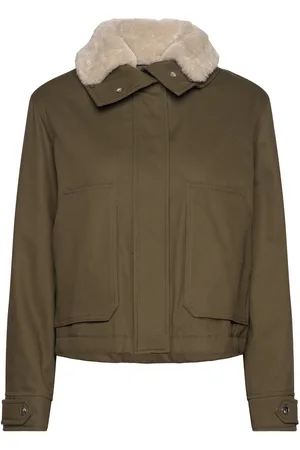 MANGO Parka With Detachable Fur-Effect Collar Outerwear Parka Coats Green