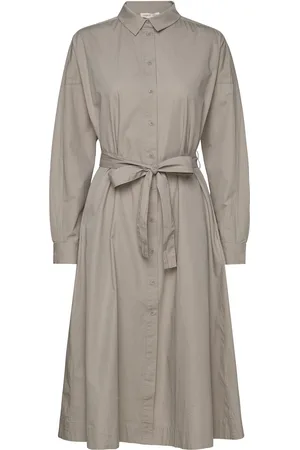 Esmé Studios Esellinor Ls Midi Shirt Dress Knælang Kjole Grey