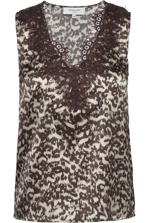 Rosemunde Silk Top Tops Blouses Sleeveless Brown