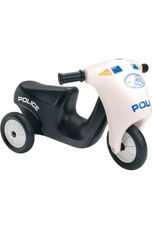 Dantoy Scooter Police-Rubber 3 Wheels Black