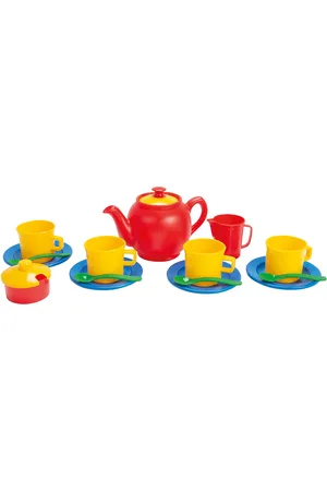 Dantoy Tea Set In Net L:19 Cm 17 Pcs Patterned
