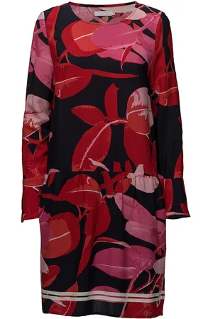 Coster Copenhagen Moss Crepe Dress W. Branch Print & Red