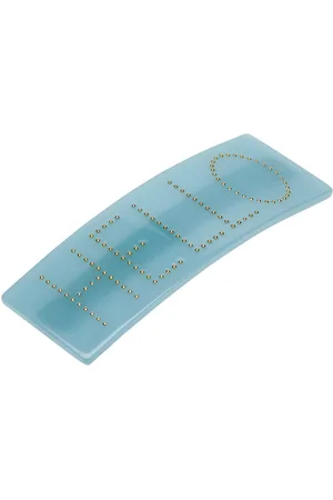 Design Letters Classic Hair Clip Large Blue