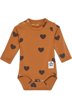 Mini Rodini Basic Hearts Ls Body Tencel™ Brown