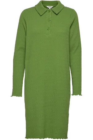 Object Objabby L/S Polo Dress 119 Green