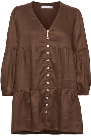 FAITHFULL THE BRAND Dija Mini Dress Brown