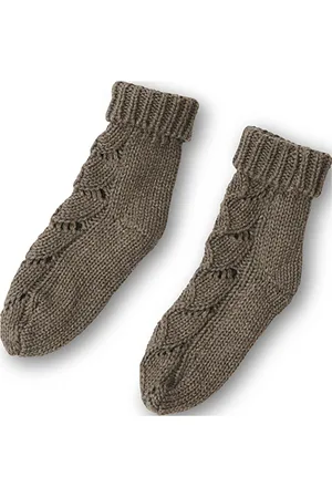 Thats Mine Ardette Knitted Pointelle Socks 17-18 Brown