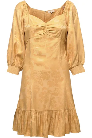 by Ti Mo Jacquard Mini Dress Yellow