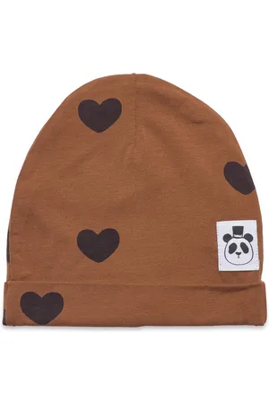 Mini Rodini Basic Hearts Beanie Tencel™ Brown