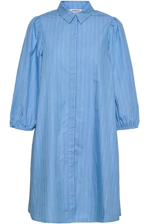 MSCH Petronia 3/4 Shirt Dress Stp Blue
