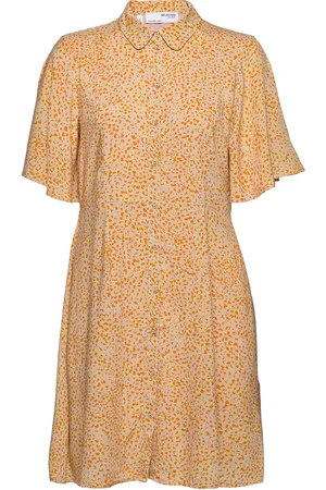 SELECTED Slfjalina 2/4 Short Shirt Dress M Beige