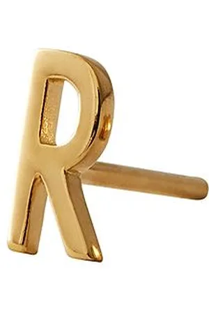 Design Letters Earring Studs Archetypes, Gold, A-Z Gold