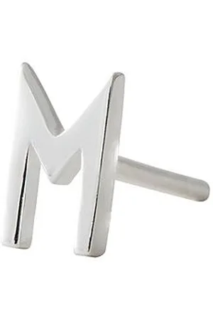 Design Letters Earring Studs Archetypes, Silver, A-Z Silver