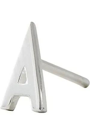 Design Letters Earring Studs Archetypes, Silver, A-Z Silver