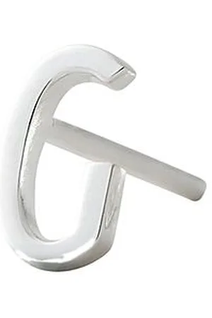 Design Letters Earring Studs Archetypes, Silver, A-Z Silver