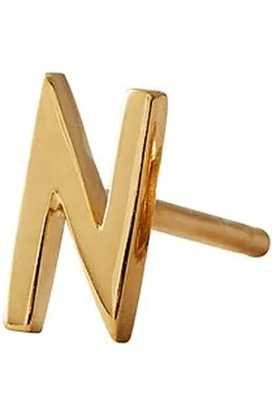 Design Letters Earring Studs Archetypes, Gold, A-Z Gold