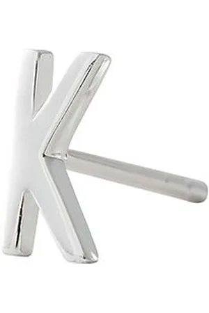 Design Letters Earring Studs Archetypes, Silver, A-Z Silver