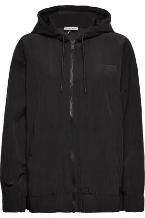 Ganni Software Light Tech Zip Hoodie Black