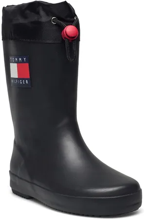 Tommy Hilfiger Toggle Drawstring Rain Boots Black