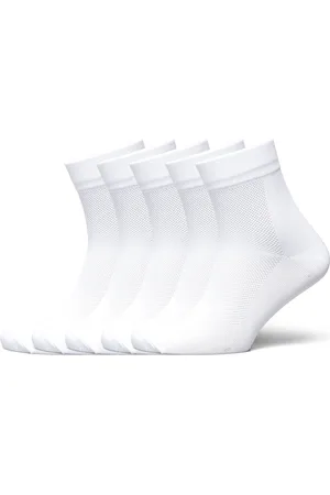 ZEBDIA 5-Pk Basic Running Socks White