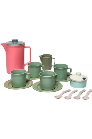 Dantoy Green Bean Coffee Set In Net 17 Pcs Patterned
